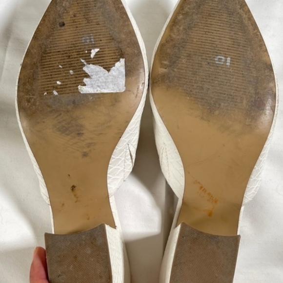 White, high-heeled mules - Picture 6 of 7